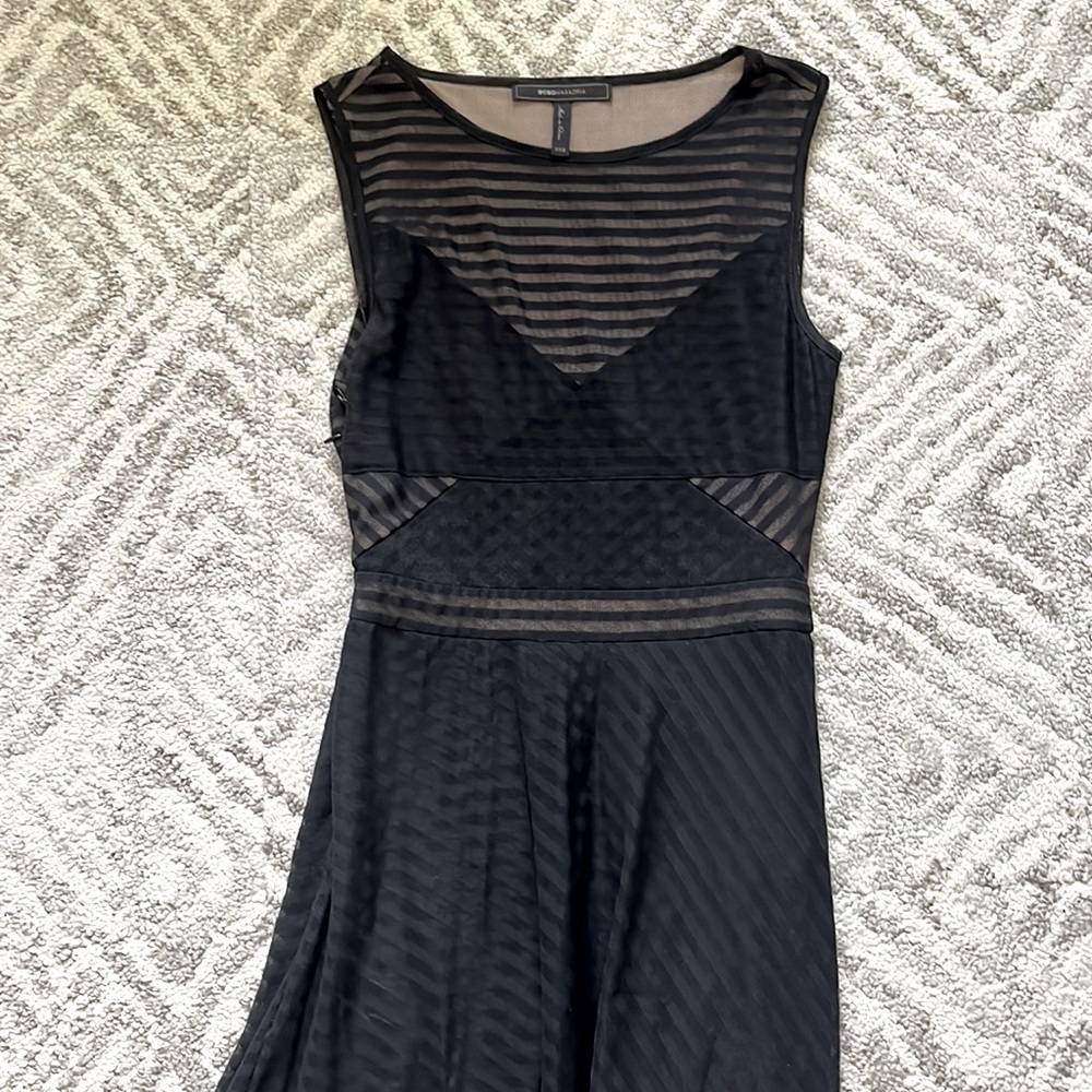 BCBG Black Asymmetrical Formal Dress Size XXS